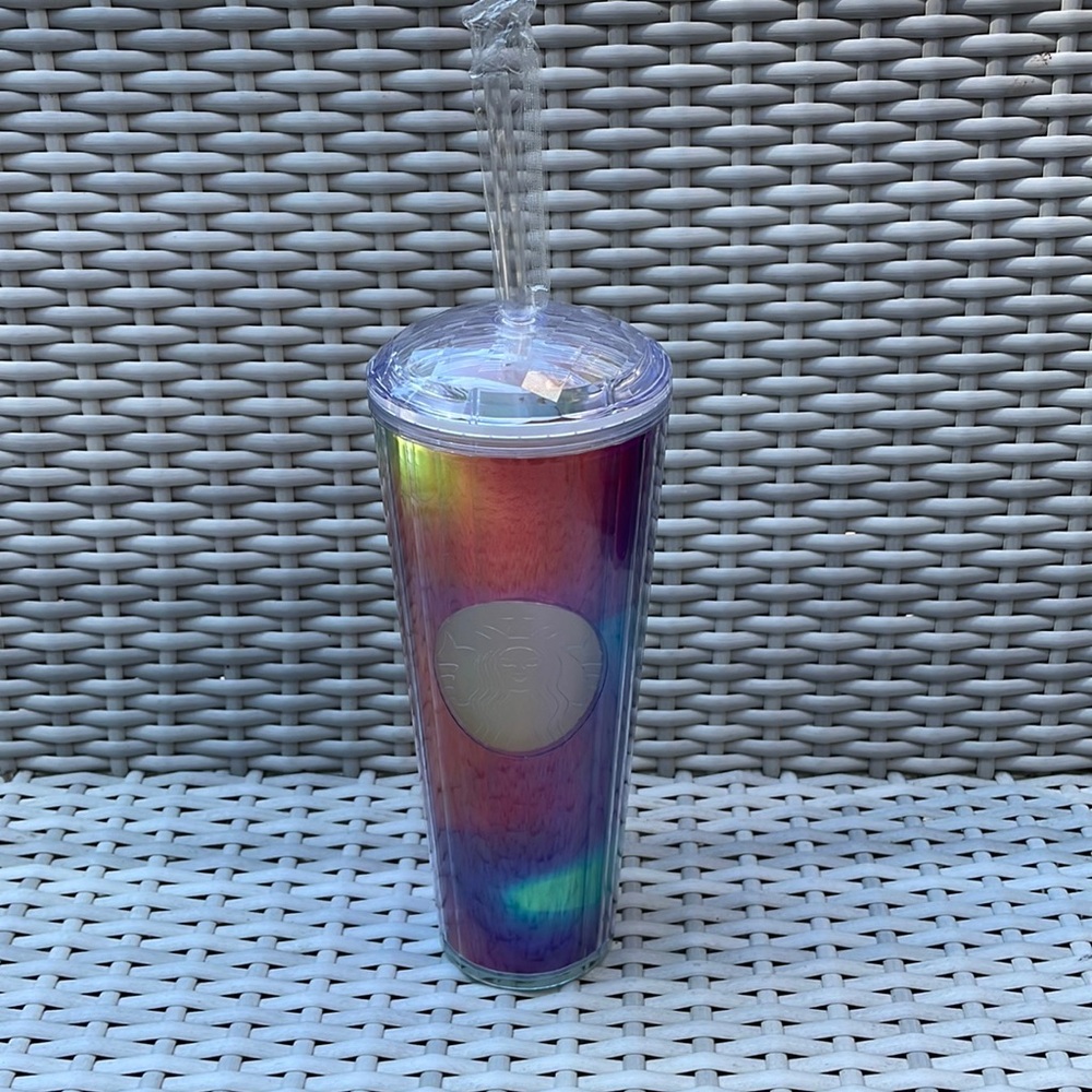 NWOT- Starbucks Acrylic Rainbow /Kaleidoscope Tumbler 24oz